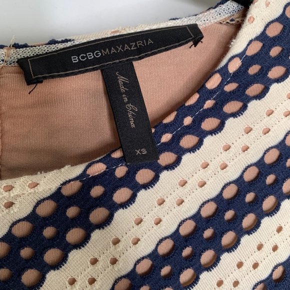 Fit and Flare mini open work dress with exposed zipper - Picture 5 of 10